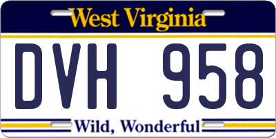 WV license plate DVH958