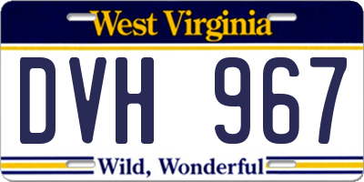 WV license plate DVH967
