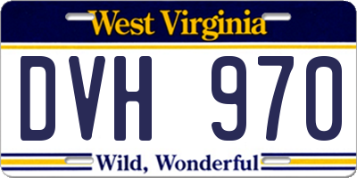 WV license plate DVH970