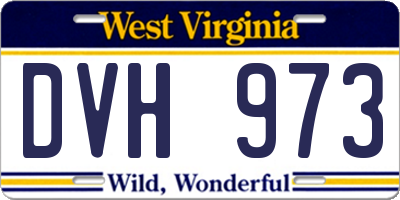 WV license plate DVH973