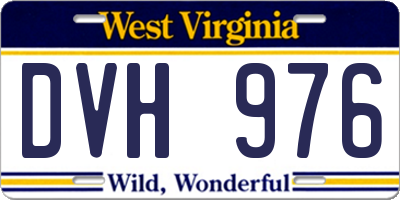 WV license plate DVH976