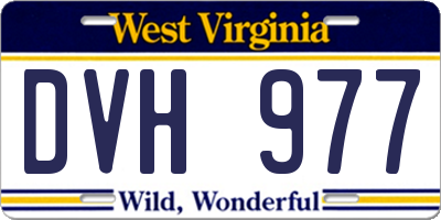 WV license plate DVH977