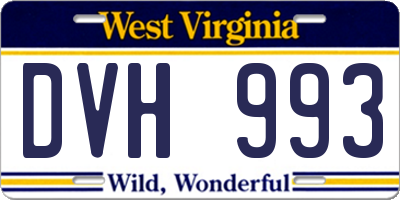 WV license plate DVH993