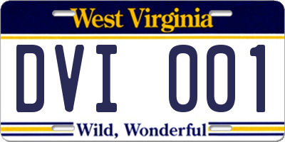 WV license plate DVI001
