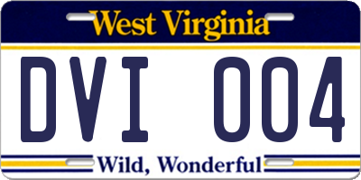 WV license plate DVI004