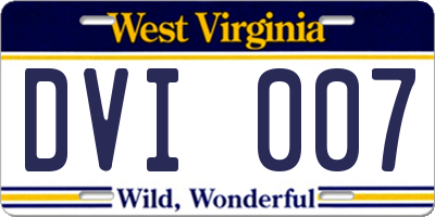 WV license plate DVI007