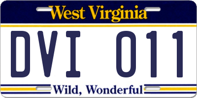 WV license plate DVI011