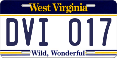 WV license plate DVI017