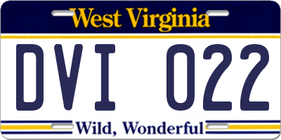 WV license plate DVI022