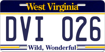 WV license plate DVI026