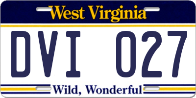 WV license plate DVI027