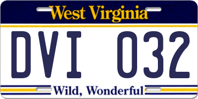 WV license plate DVI032