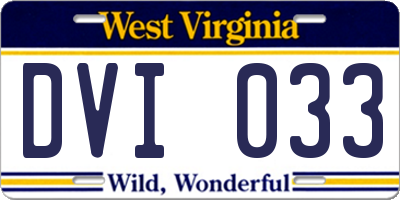 WV license plate DVI033