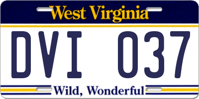 WV license plate DVI037