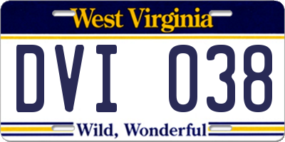 WV license plate DVI038