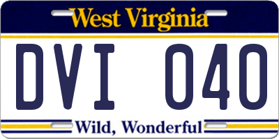 WV license plate DVI040