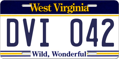 WV license plate DVI042