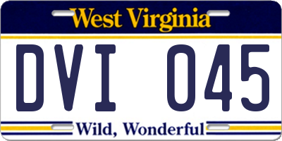WV license plate DVI045
