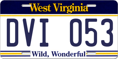 WV license plate DVI053