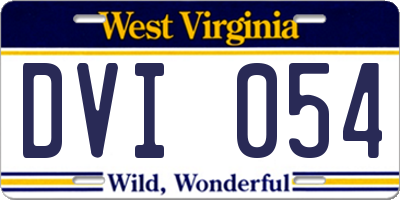 WV license plate DVI054