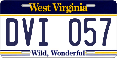 WV license plate DVI057