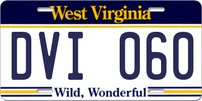 WV license plate DVI060