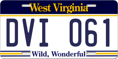 WV license plate DVI061