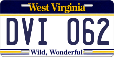 WV license plate DVI062
