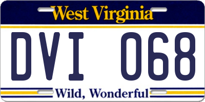 WV license plate DVI068