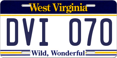 WV license plate DVI070