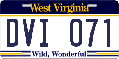 WV license plate DVI071