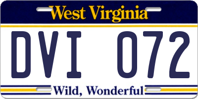WV license plate DVI072
