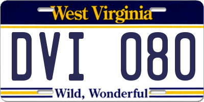 WV license plate DVI080