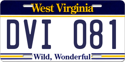 WV license plate DVI081