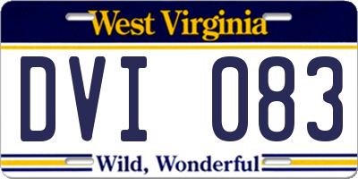 WV license plate DVI083