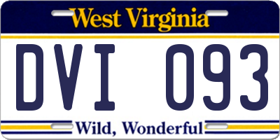 WV license plate DVI093