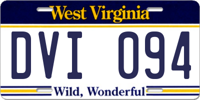 WV license plate DVI094