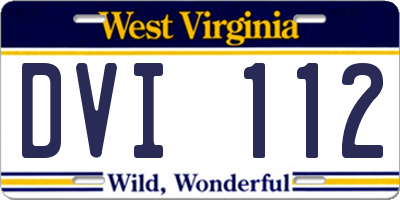 WV license plate DVI112
