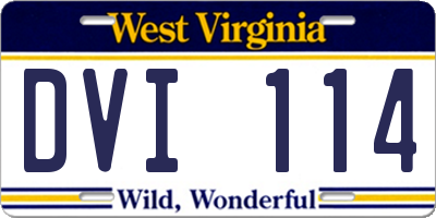 WV license plate DVI114