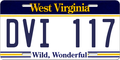 WV license plate DVI117