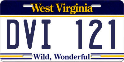 WV license plate DVI121
