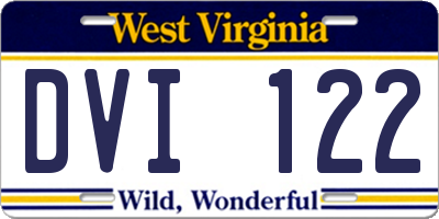 WV license plate DVI122