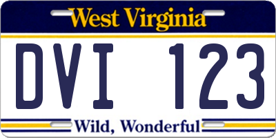 WV license plate DVI123