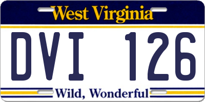 WV license plate DVI126