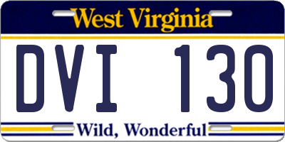 WV license plate DVI130