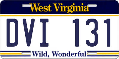 WV license plate DVI131