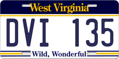 WV license plate DVI135