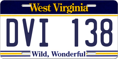 WV license plate DVI138