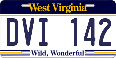WV license plate DVI142