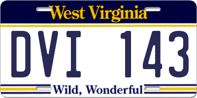 WV license plate DVI143